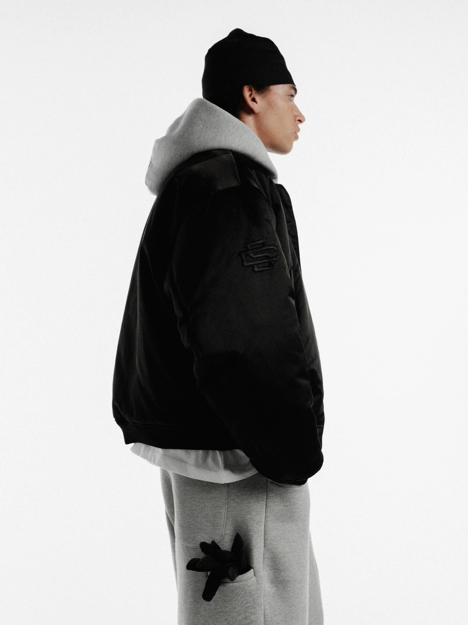 BOMBER JACKET - BLACK - Image 7