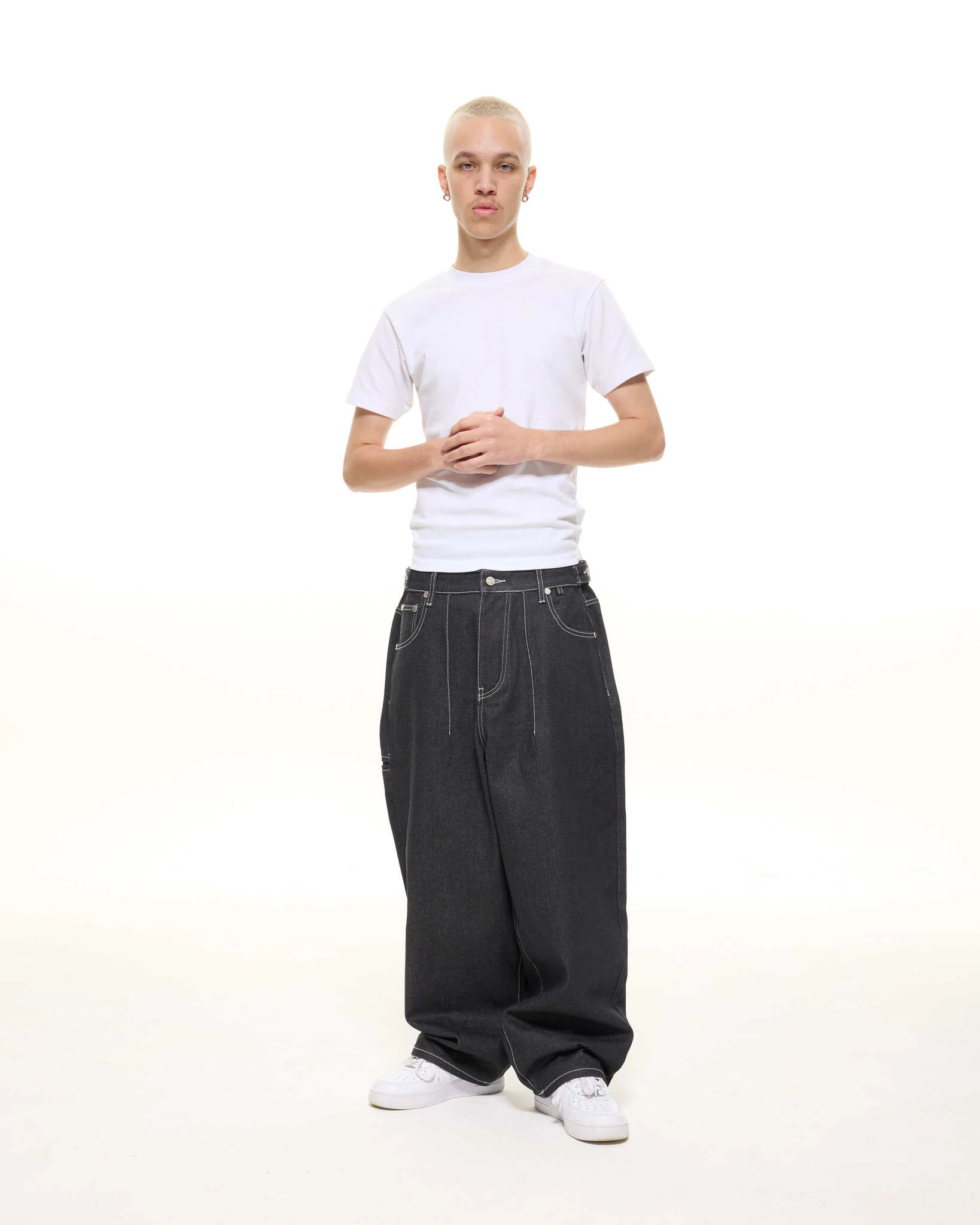 DENIM BAGGY JEANS - BLACK - Image 6