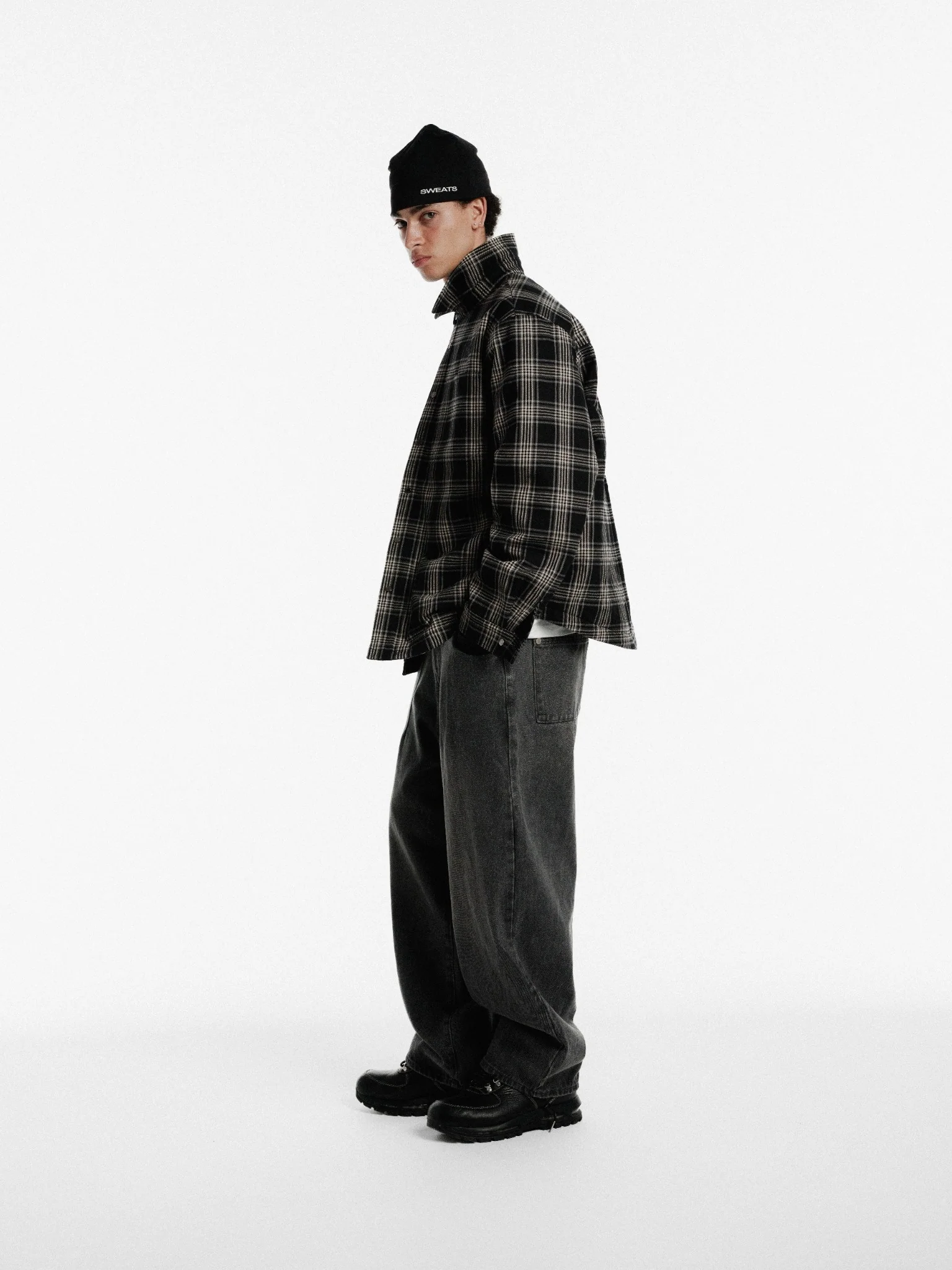 FLANNEL JACKET - BLACK - Image 4