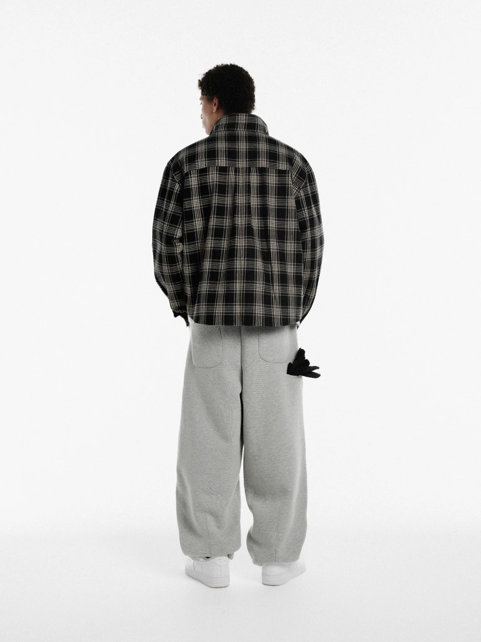 FLANNEL LS SHIRT - BLACK - Image 5
