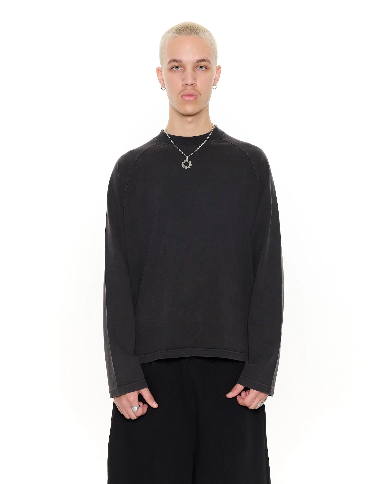 Long Sleeve T-Shirt - Washed Black - Image 3
