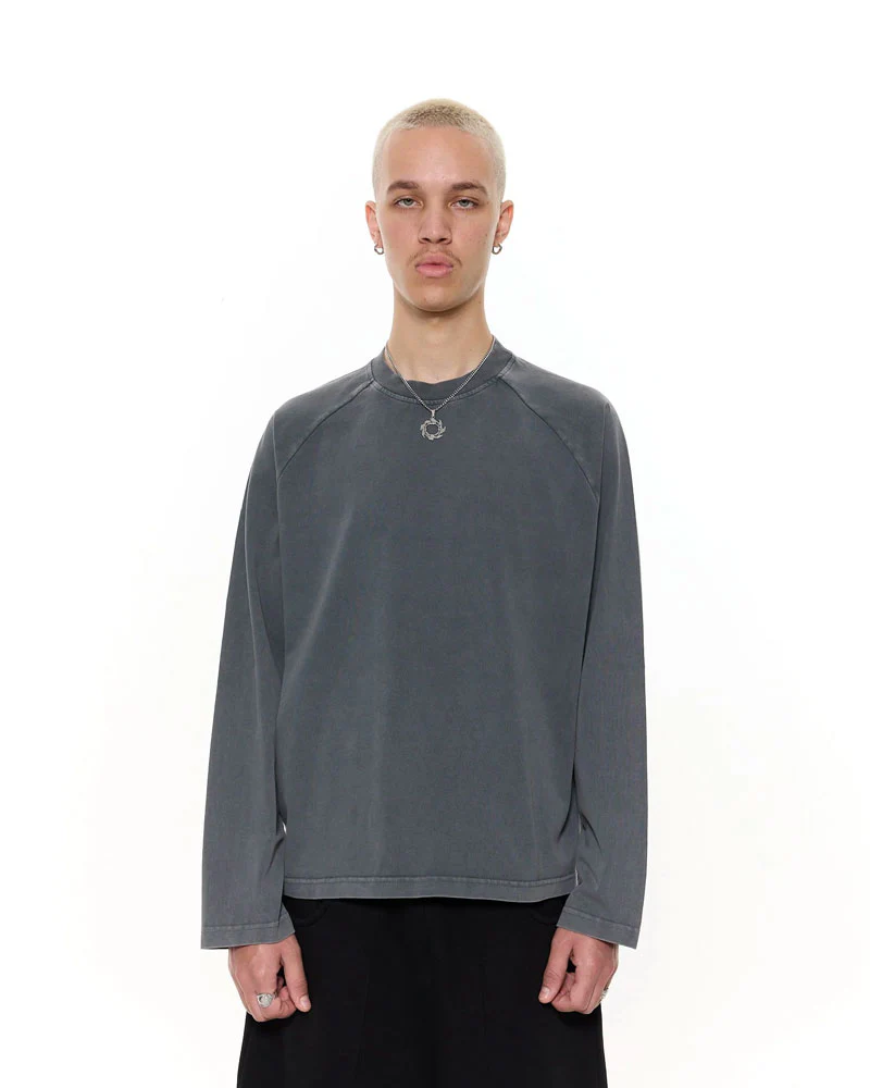Long Sleeve T-Shirt - Washed Grey - Image 2
