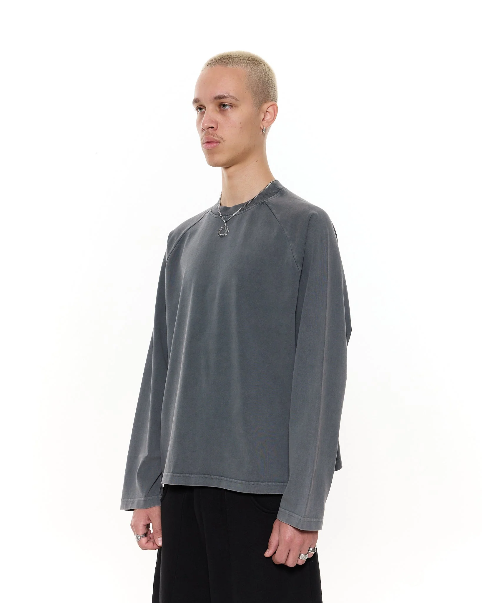 Long Sleeve T-Shirt - Washed Grey - Image 3