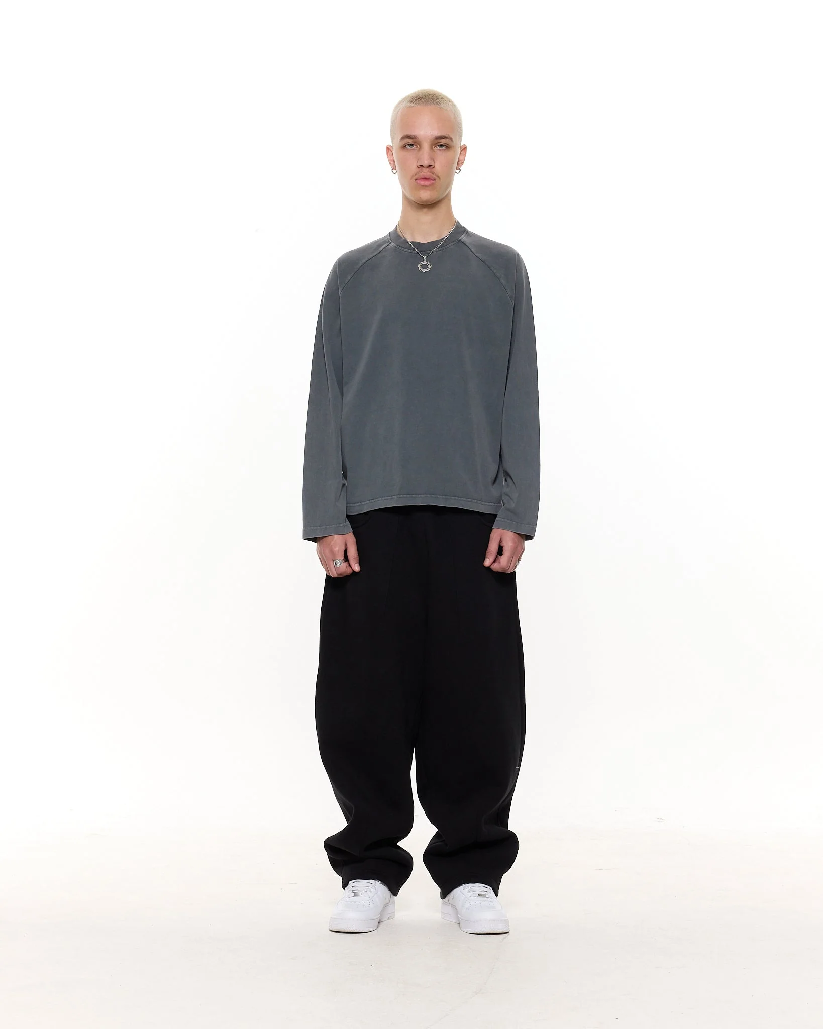 Long Sleeve T-Shirt - Washed Grey - Image 6
