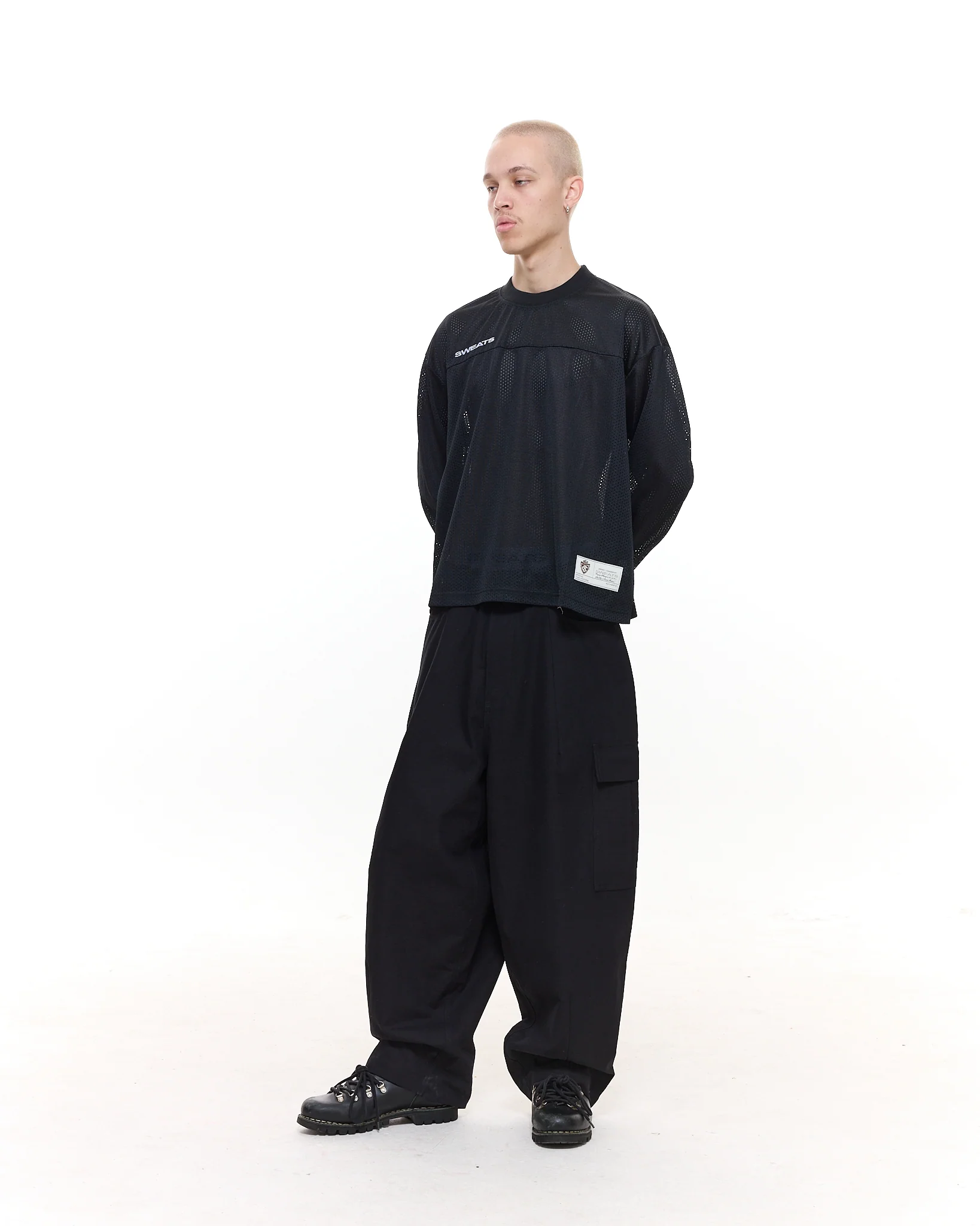 MESH LS T-SHIRT - BLACK - Image 6