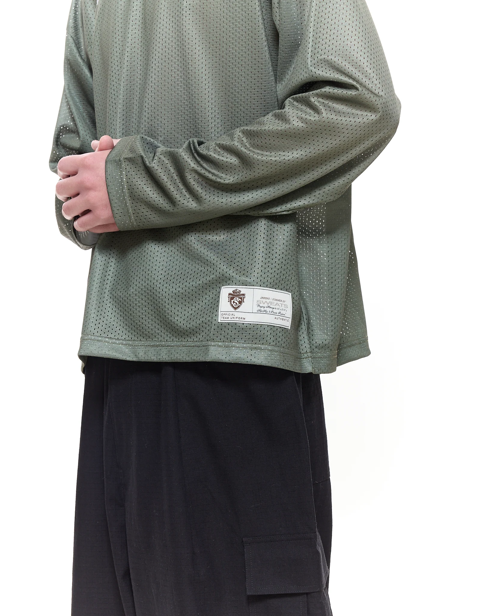 MESH LS T-SHIRT - SAGE - Image 3