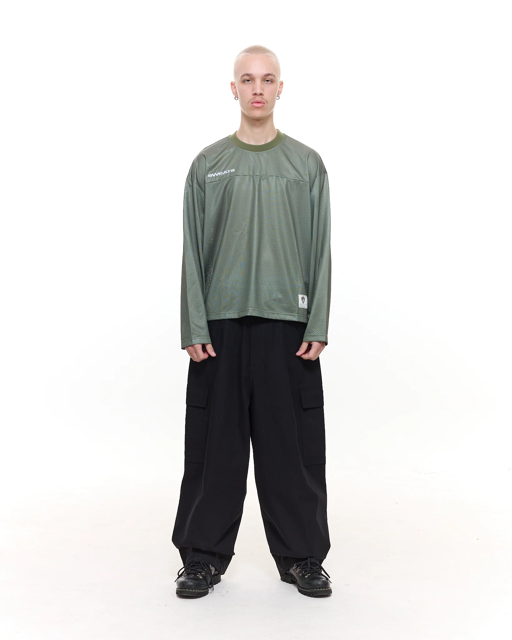 MESH LS T-SHIRT - SAGE - Image 4