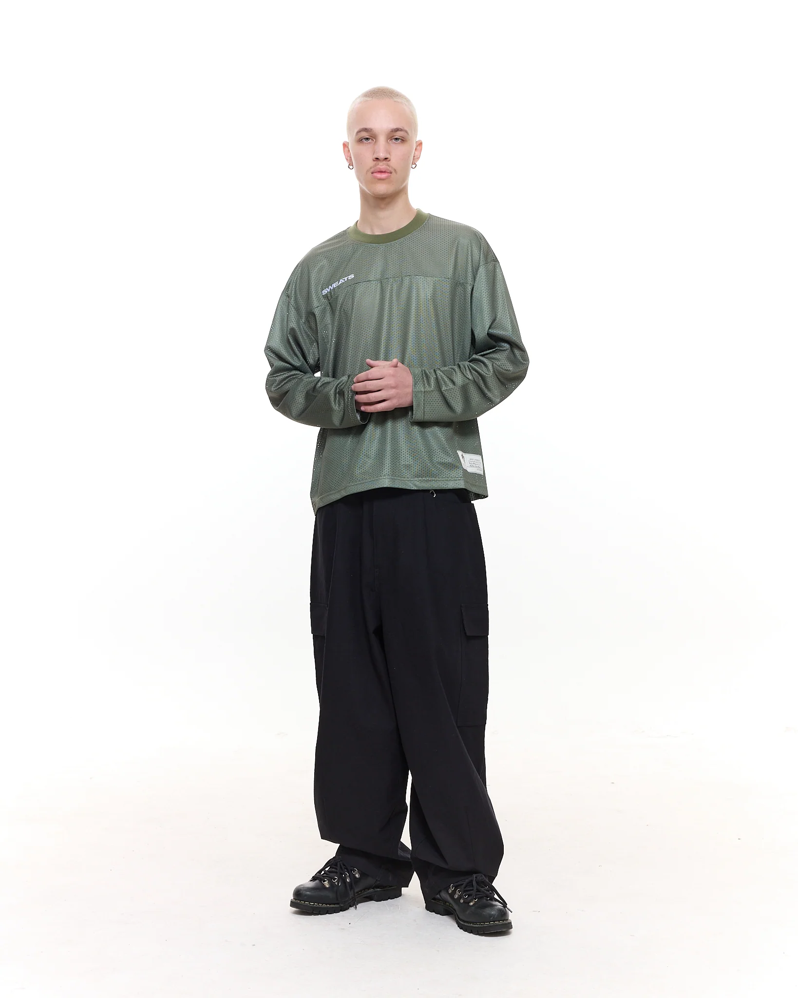 MESH LS T-SHIRT - SAGE - Image 7