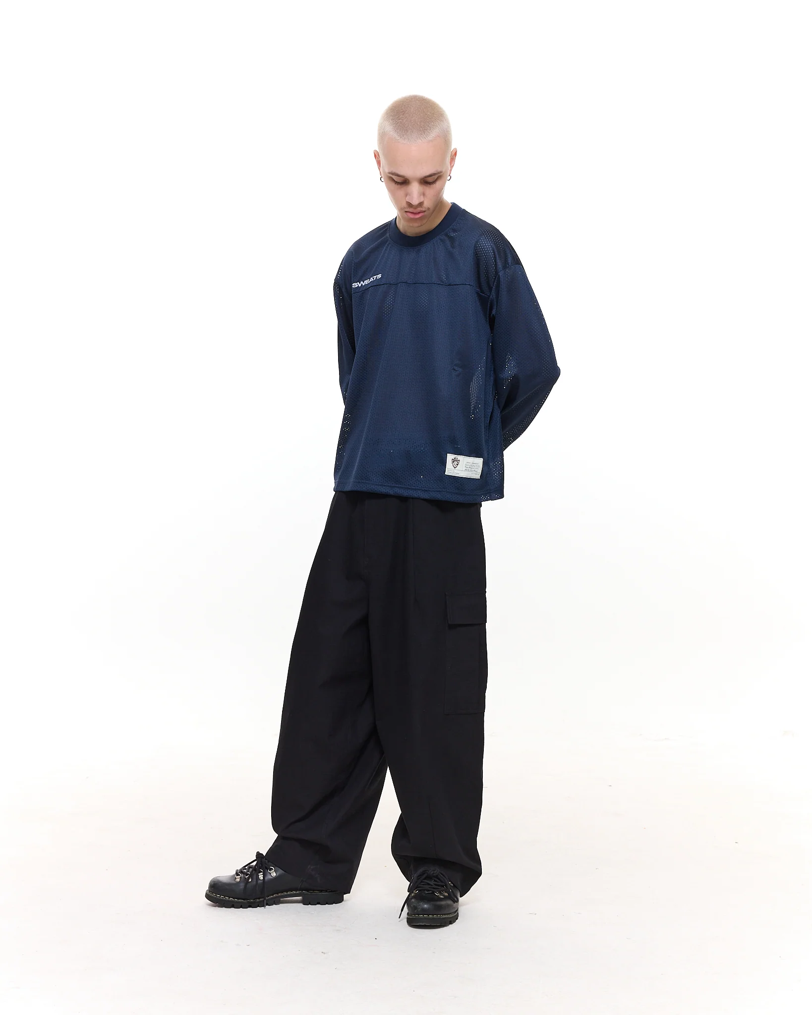 MESH LS T-SHIRT - NAVY - Image 6