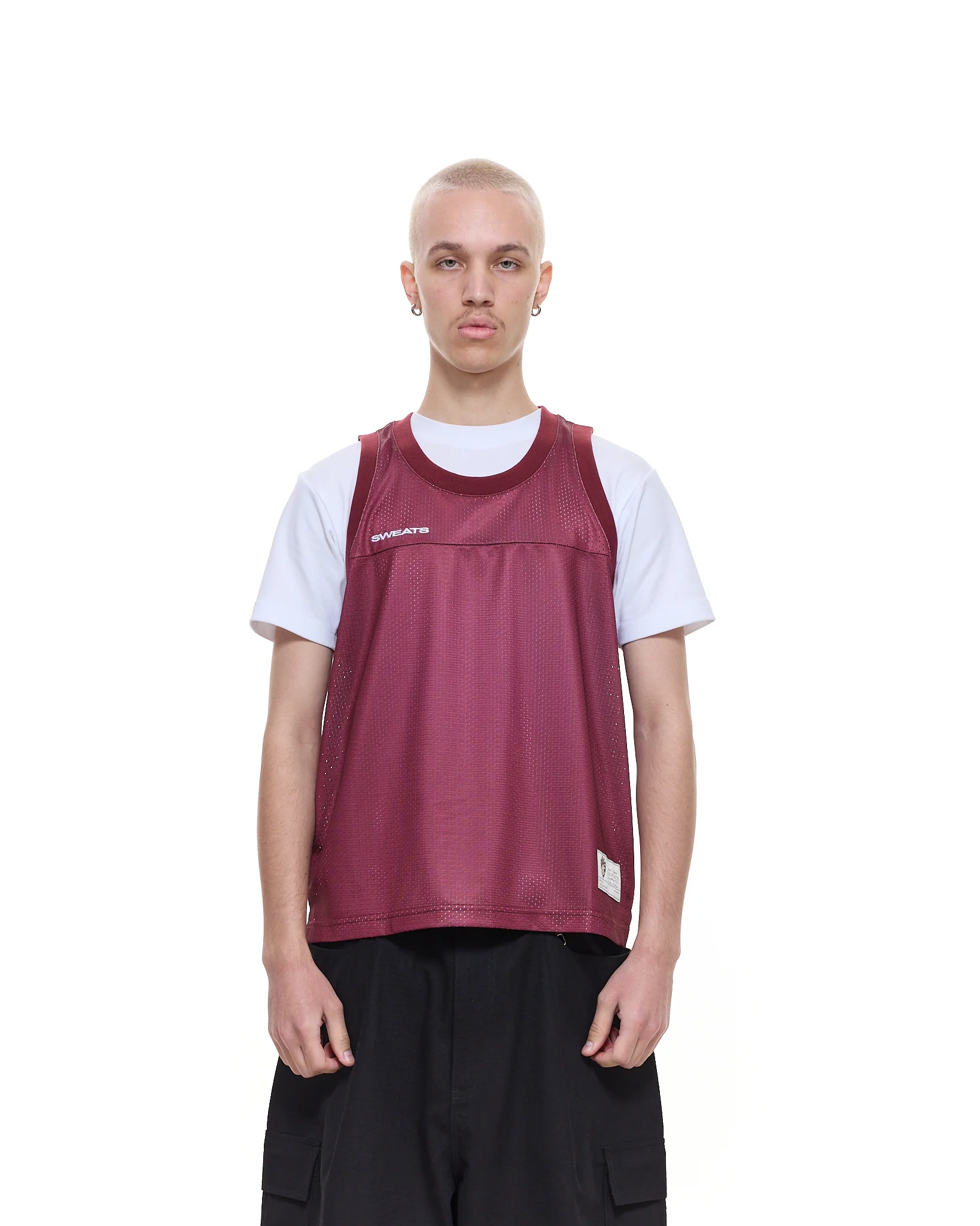 MESH SINGLET - BURGUNDY - Image 2