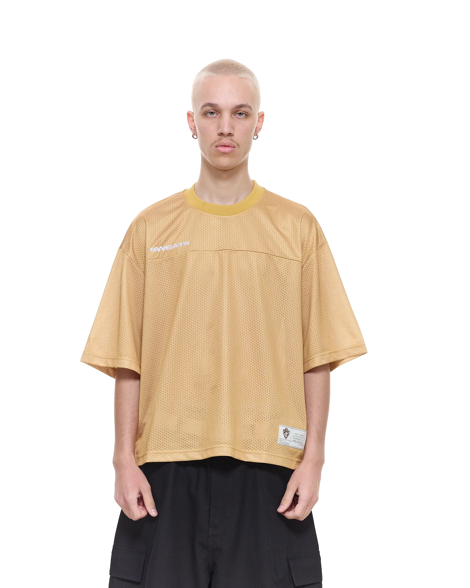 MESH SS T-SHIRT - MUSTARD - Image 2