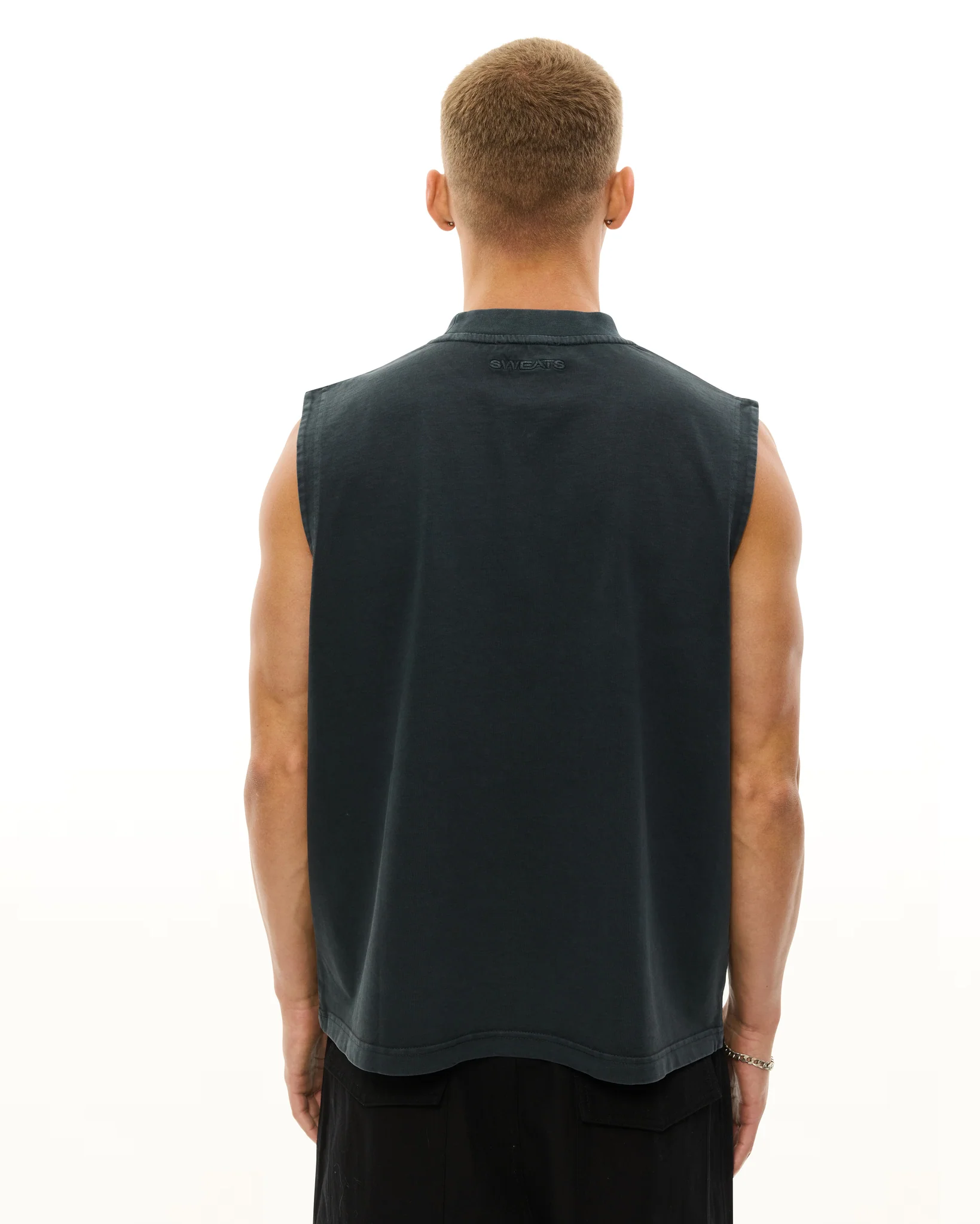 MUSCLE TEE - WASHED BLACK - Image 4