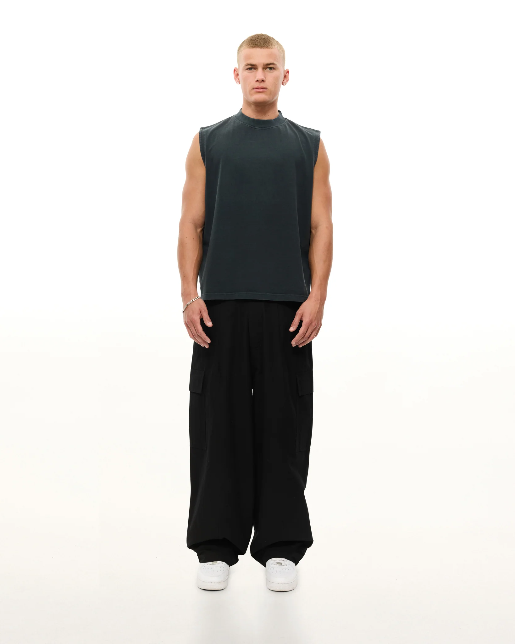 MUSCLE TEE - WASHED BLACK - Image 5