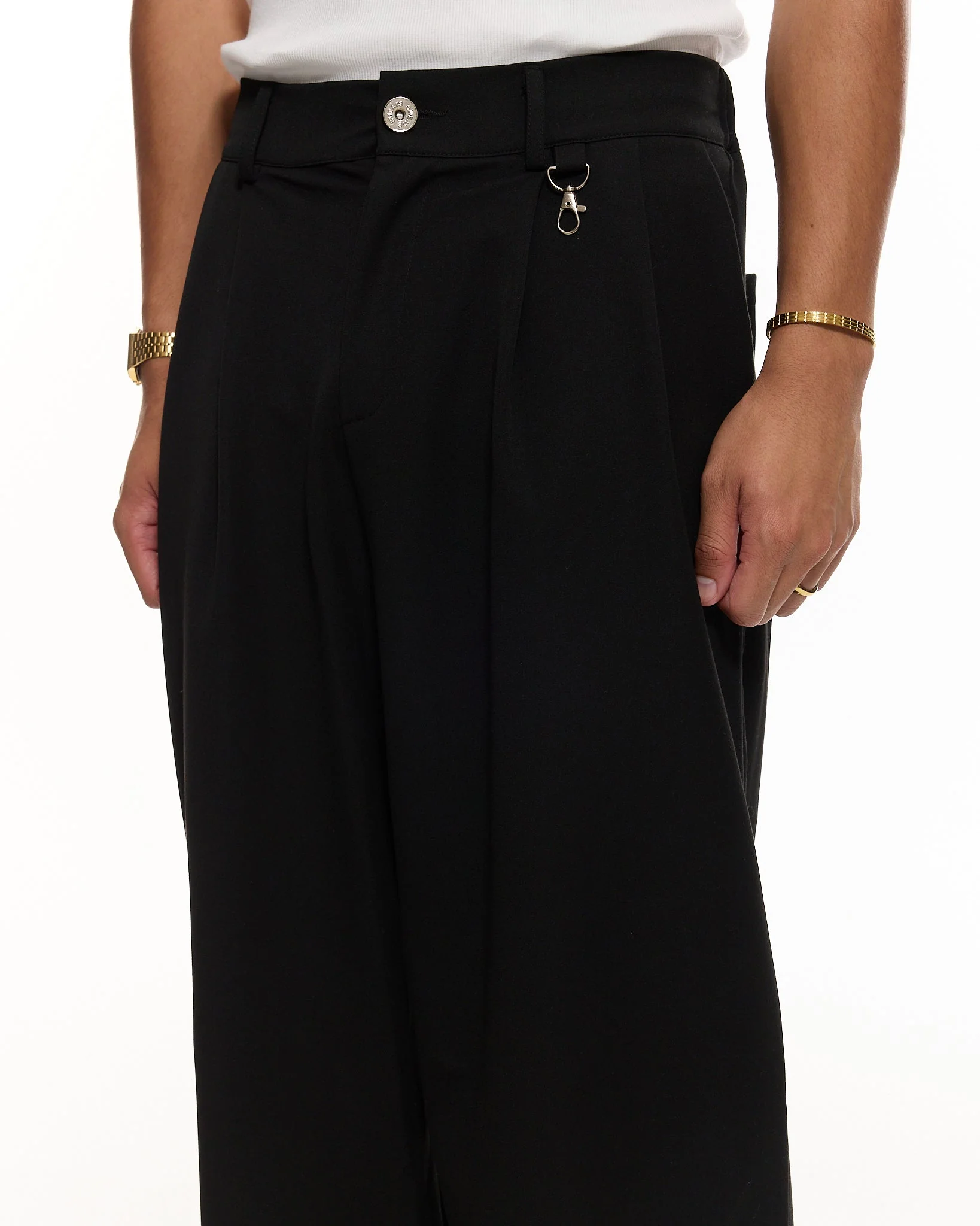 PLEATED PANT - BLACK - Image 6
