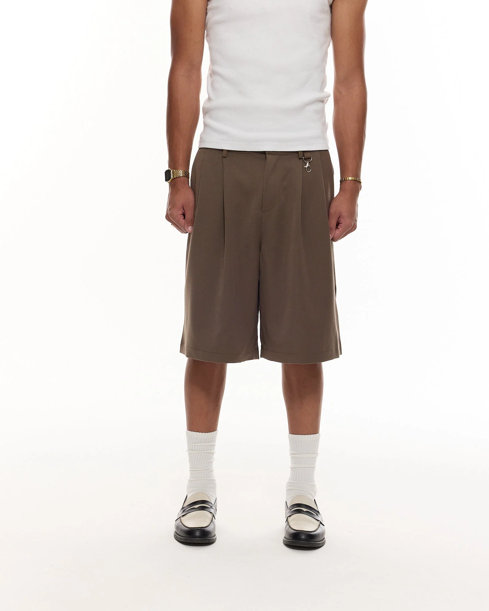 PLEATED SHORT - BROWN - Image 3